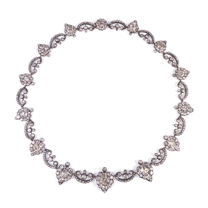 Diamond shaped cluster necklace